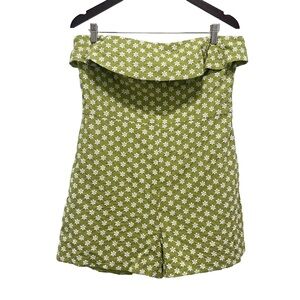 Anthropologie Corey Lynn Calter Embroidered Floral Green Jumper Size Large